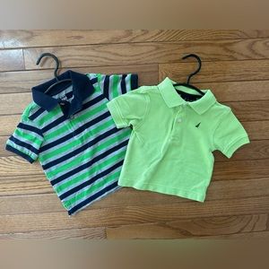 💚 EUC Nautica & children’s place Boys polo shirts 12-18 mos green gray boys